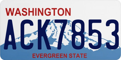 WA license plate ACK7853