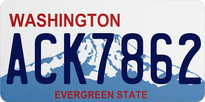 WA license plate ACK7862