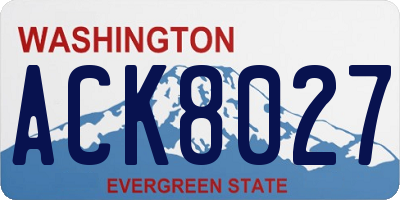 WA license plate ACK8027