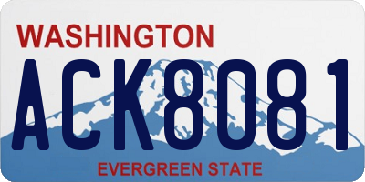 WA license plate ACK8081