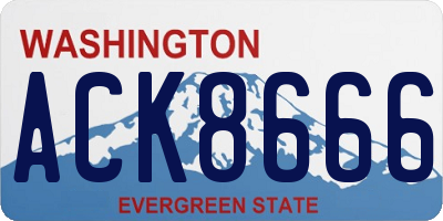 WA license plate ACK8666
