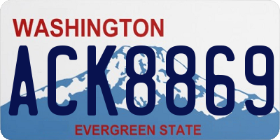 WA license plate ACK8869