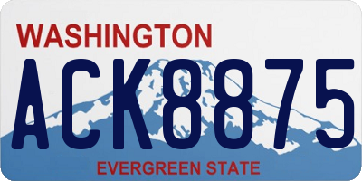 WA license plate ACK8875