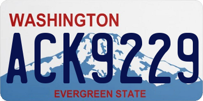 WA license plate ACK9229