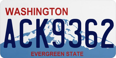 WA license plate ACK9362