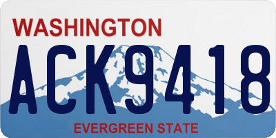 WA license plate ACK9418