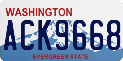 WA license plate ACK9668
