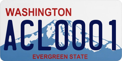 WA license plate ACL0001