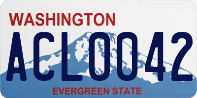 WA license plate ACL0042