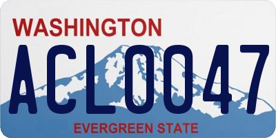 WA license plate ACL0047