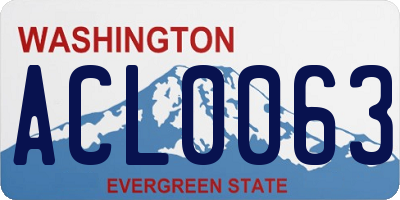 WA license plate ACL0063