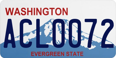 WA license plate ACL0072