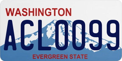 WA license plate ACL0099