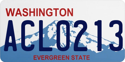 WA license plate ACL0213