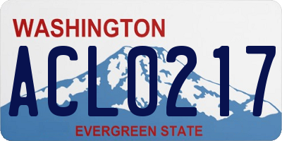 WA license plate ACL0217