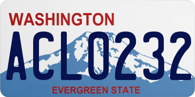 WA license plate ACL0232