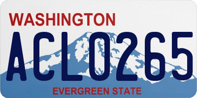WA license plate ACL0265