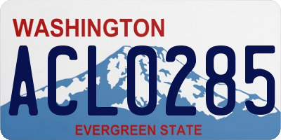 WA license plate ACL0285