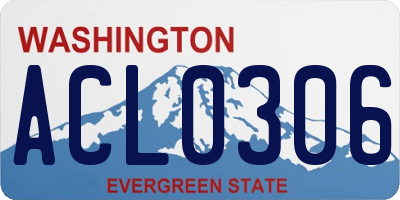 WA license plate ACL0306