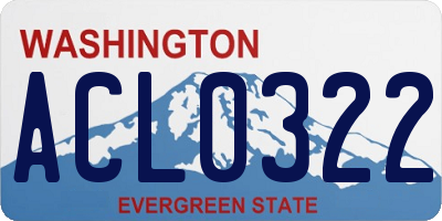WA license plate ACL0322