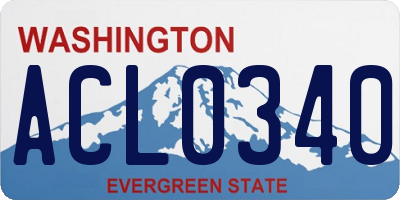 WA license plate ACL0340