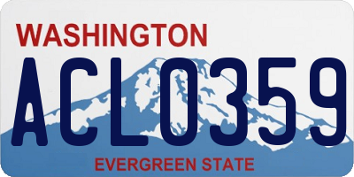 WA license plate ACL0359