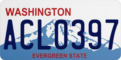 WA license plate ACL0397