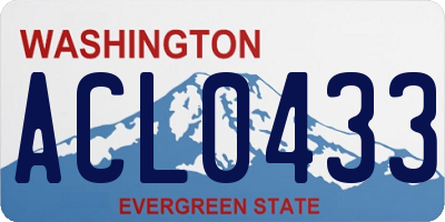 WA license plate ACL0433