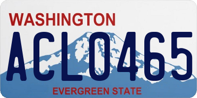 WA license plate ACL0465