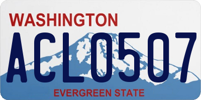 WA license plate ACL0507