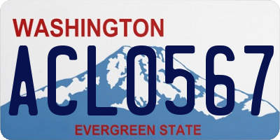 WA license plate ACL0567