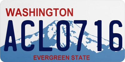WA license plate ACL0716