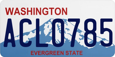 WA license plate ACL0785