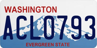 WA license plate ACL0793