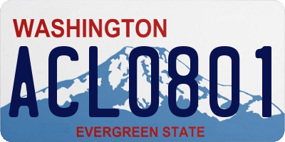 WA license plate ACL0801
