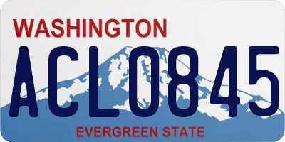 WA license plate ACL0845