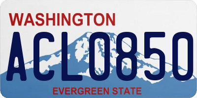WA license plate ACL0850