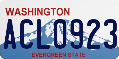 WA license plate ACL0923