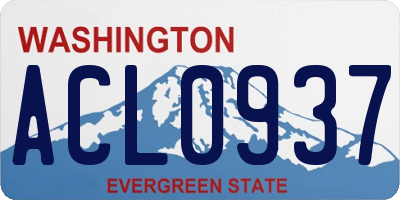WA license plate ACL0937