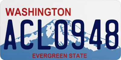 WA license plate ACL0948