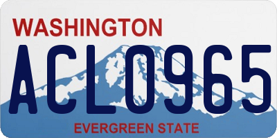 WA license plate ACL0965
