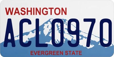 WA license plate ACL0970