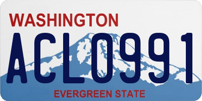 WA license plate ACL0991