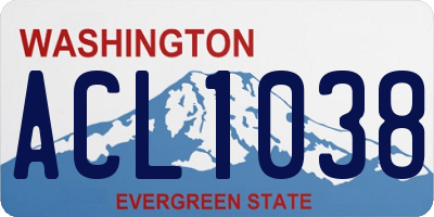 WA license plate ACL1038