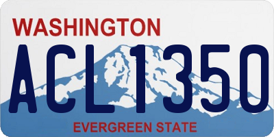 WA license plate ACL1350