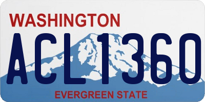 WA license plate ACL1360