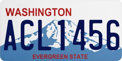 WA license plate ACL1456