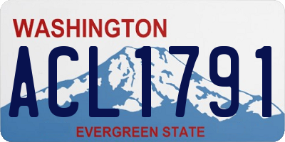 WA license plate ACL1791
