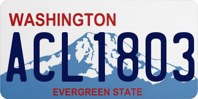 WA license plate ACL1803