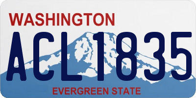 WA license plate ACL1835